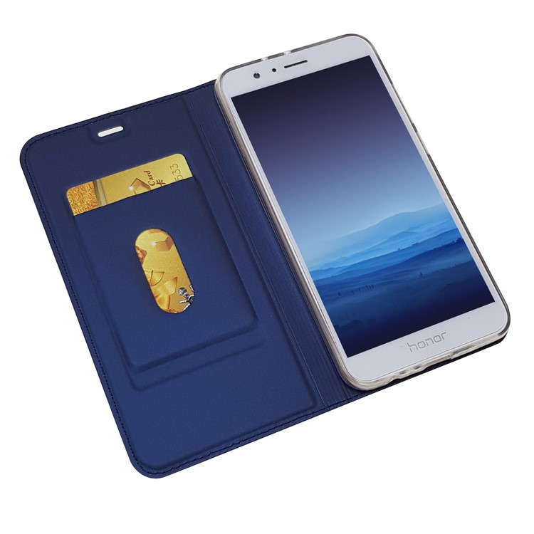 Magnetic Leather Card Holder Mobile Casing for Huawei Honor 8 Pro / Honor V9 - Dark Blue-7