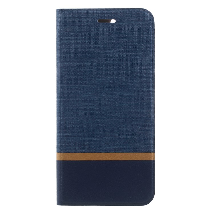 Cross Pattern Leather Card Holder Phone Cover for Huawei Honor 7X / Mate SE - Dark Blue-1