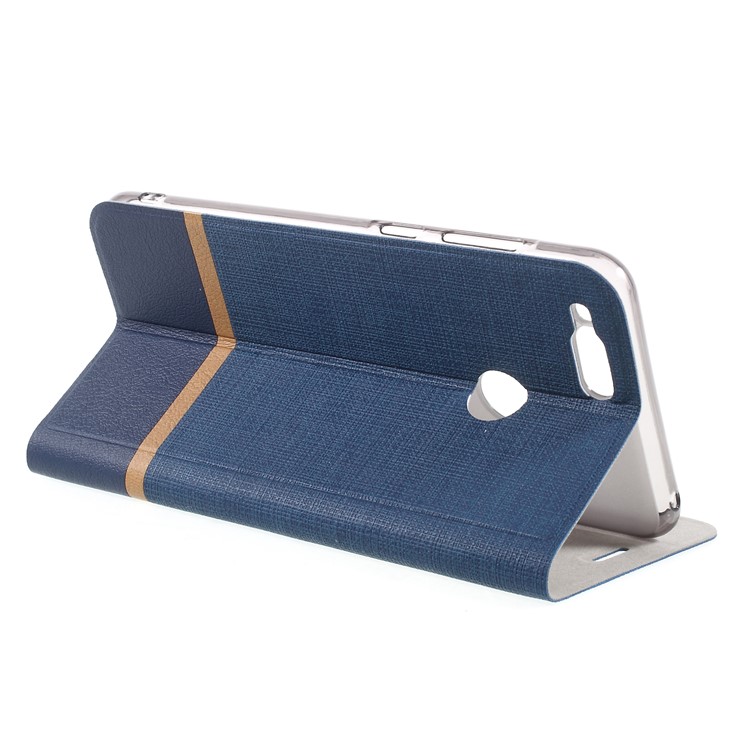 Cross Pattern Leather Card Holder Phone Cover for Huawei Honor 7X / Mate SE - Dark Blue-5
