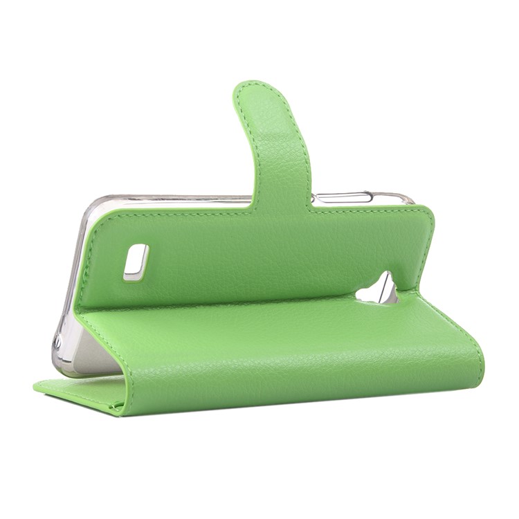 Litchi Grain PU Leather Case Cover for Huawei Y5 Y560 - Green-4