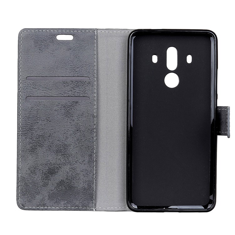 For Huawei Mate 10 Pro Vintage Style PU Leather Wallet Case with Stand - Grey-5