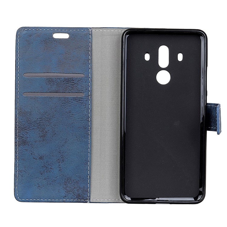 For Huawei Mate 10 Pro Vintage Style Flip Leather Wallet Stand Phone Case - Dark Blue-5