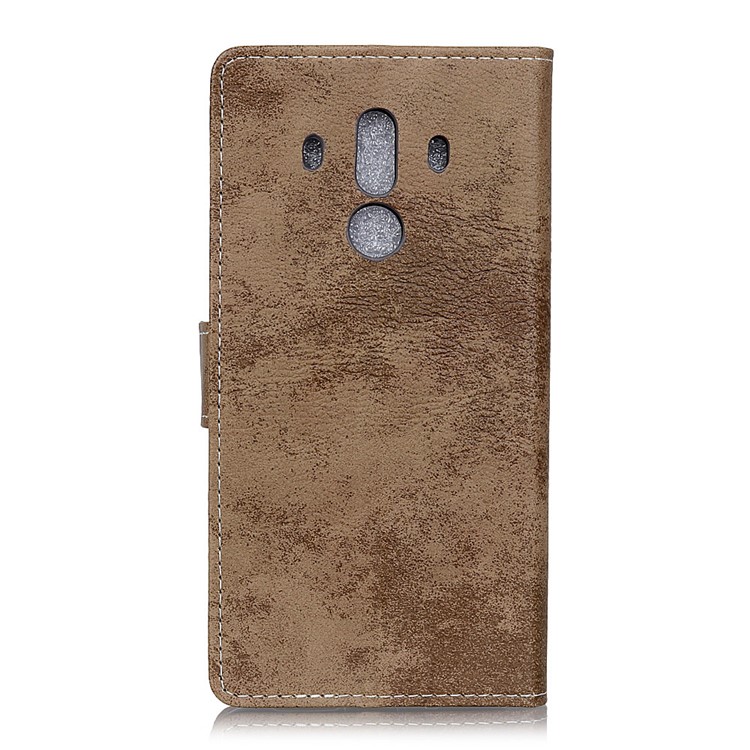 For Huawei Mate 10 Pro Vintage Style PU Leather Card Holder Mobile Case with Stand - Khaki-2