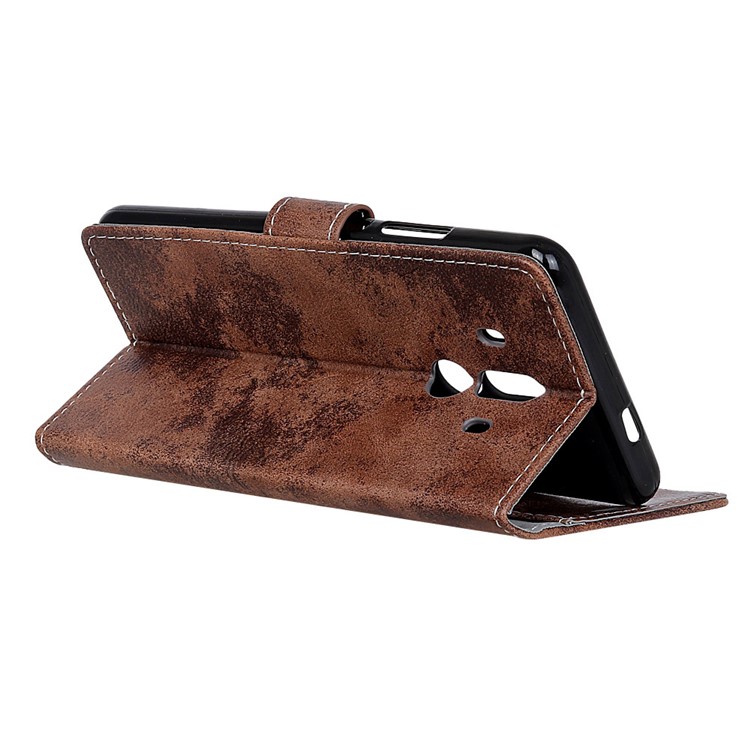 For Huawei Mate 10 Pro Vintage Style Wallet Stand Protective Leather Cover Shell - Brown-6