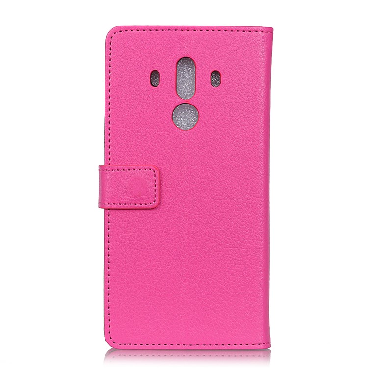 Litchi Skin Stand Leather Wallet Case for Huawei Mate 10 Pro - Rose-3