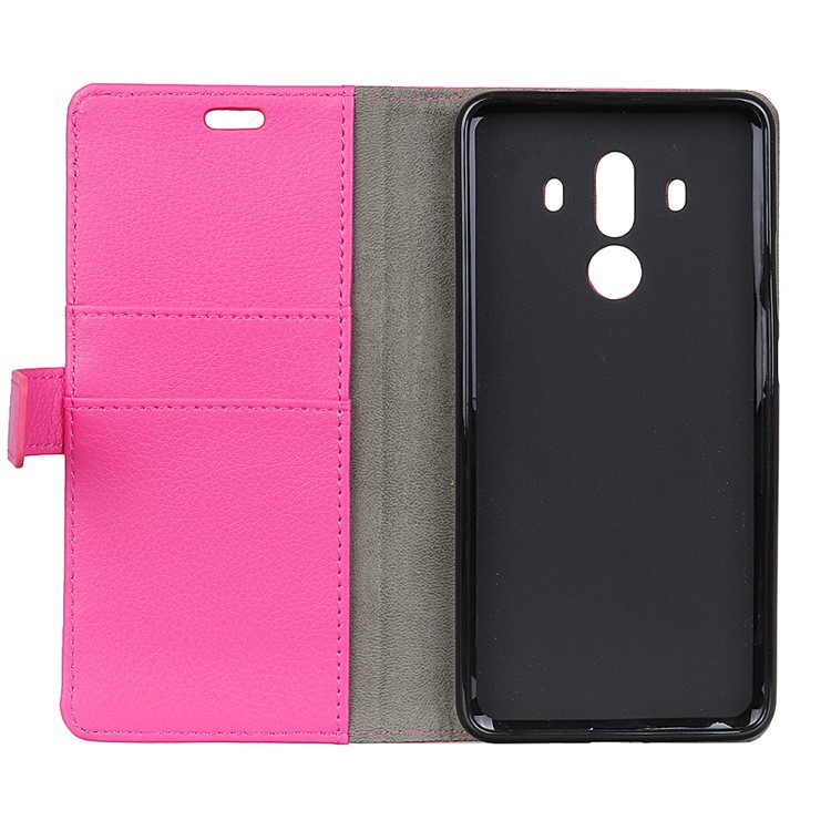 Litchi Skin Stand Leather Wallet Case for Huawei Mate 10 Pro - Rose-5