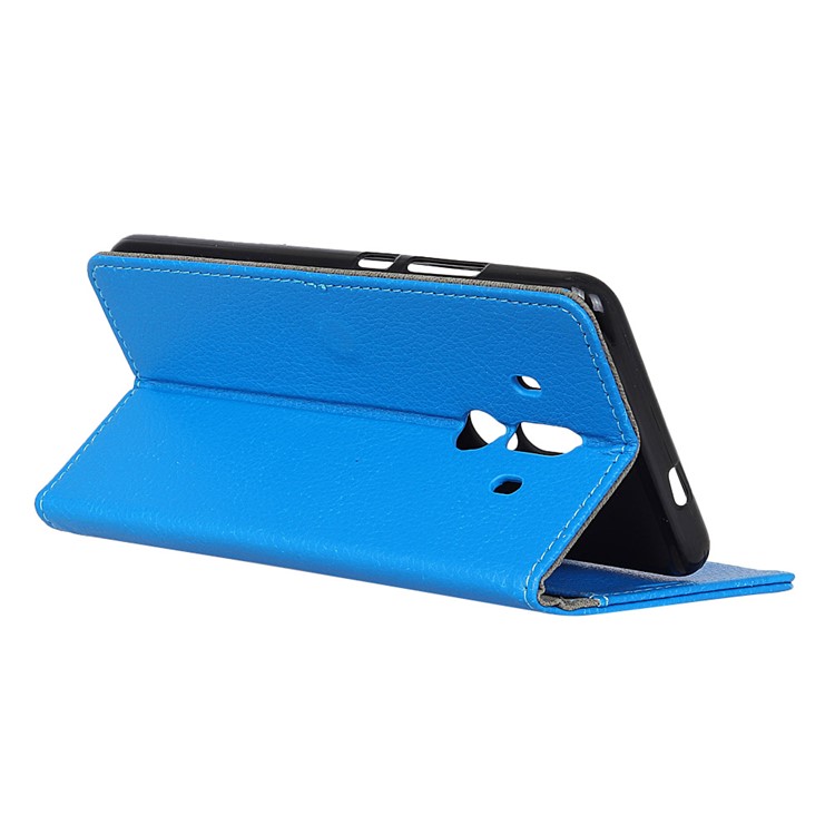 Litchi Skin Leather Wallet Case Cover for Huawei Mate 10 Pro - Blue-6