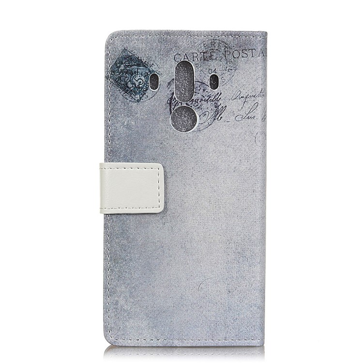 Pattern Printing Leather Wallet Stand Case for Huawei Mate 10 Pro - US Flag and Cat Holding Heart-3