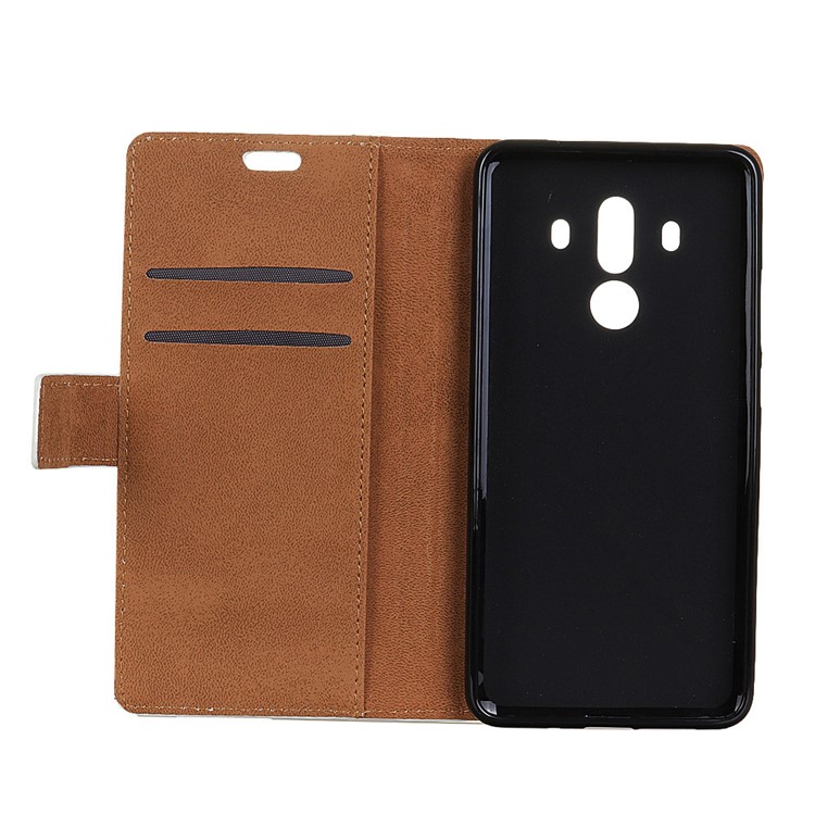 Pattern Printing Leather Wallet Stand Case for Huawei Mate 10 Pro - US Flag and Cat Holding Heart-6