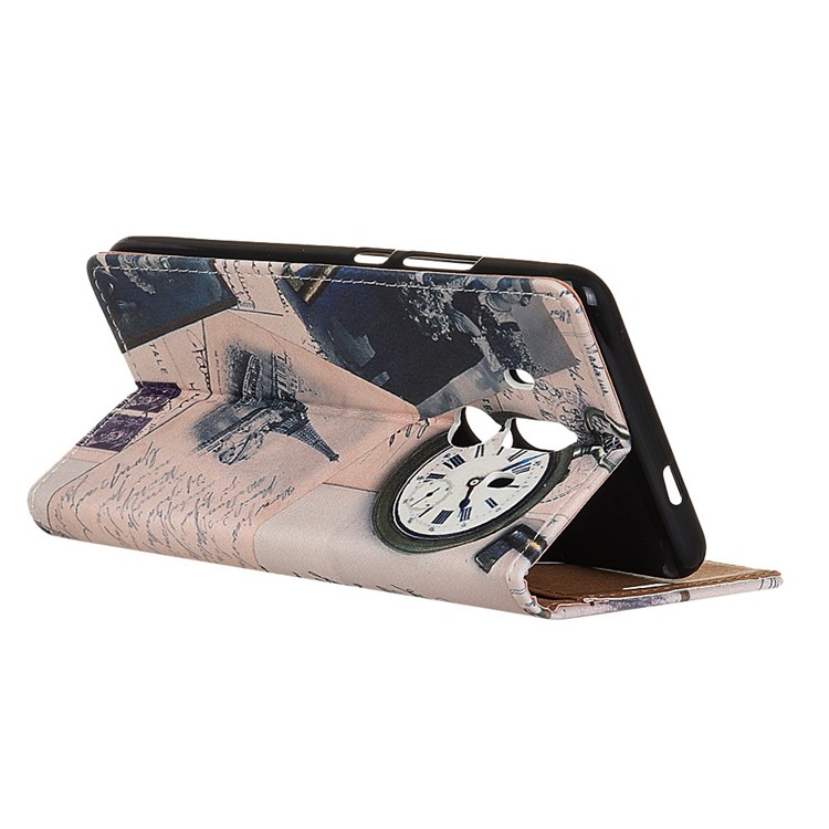 Pattern Printing Leather Wallet Stand Cover for Huawei Mate 10 Pro - Eiffel Tower and Quill-pen-4