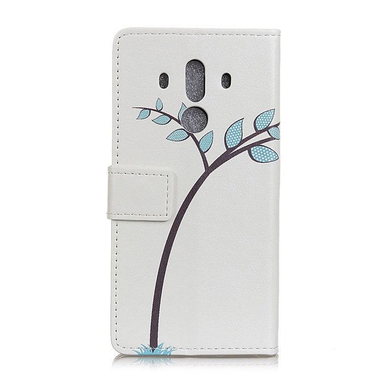 Patterned Leather Card Holder Phone Case for Huawei Mate 10 Pro - Two Little Owls on Branch-3