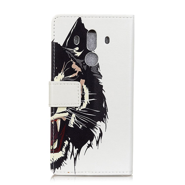 Wallet Stand Patterned Leather Mobile Case for Huawei Mate 10 Pro - Fierce Tiger-3