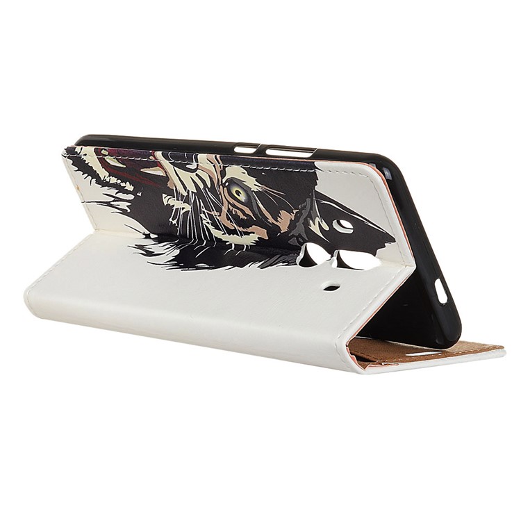 Wallet Stand Patterned Leather Mobile Case for Huawei Mate 10 Pro - Fierce Tiger-4