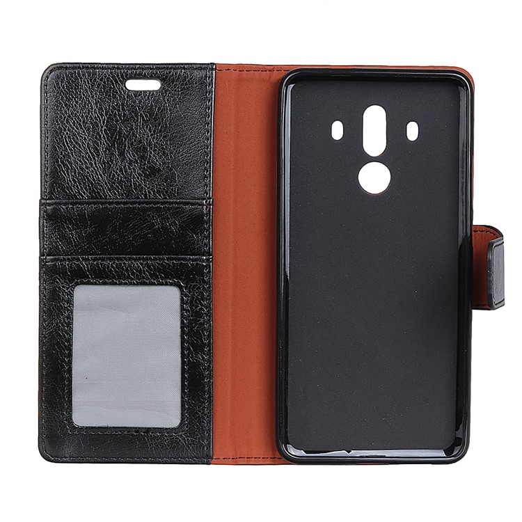 Textured Split Leather Wallet Phone Cover for Huawei Mate 10 Pro - Black-5