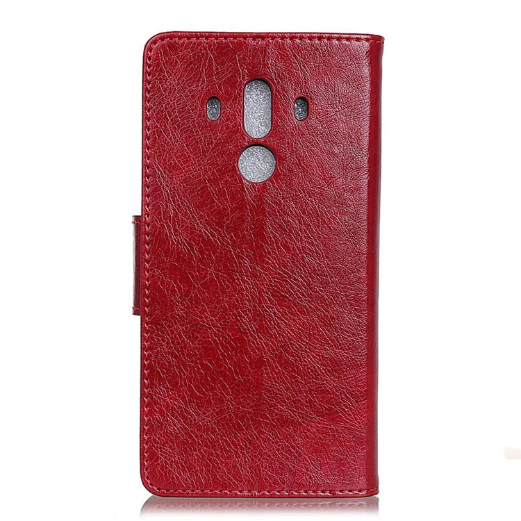 Textured Split Leather Stand Phone Casing for Huawei Mate 10 Pro - Red-3