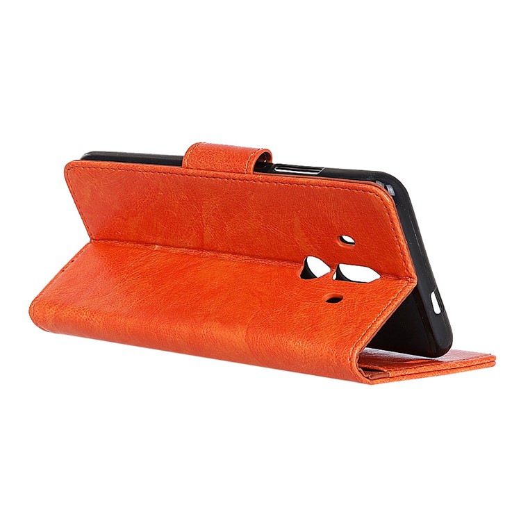 Textured Split Leather Stand Mobile Cover for Huawei Mate 10 Pro - Orange-6