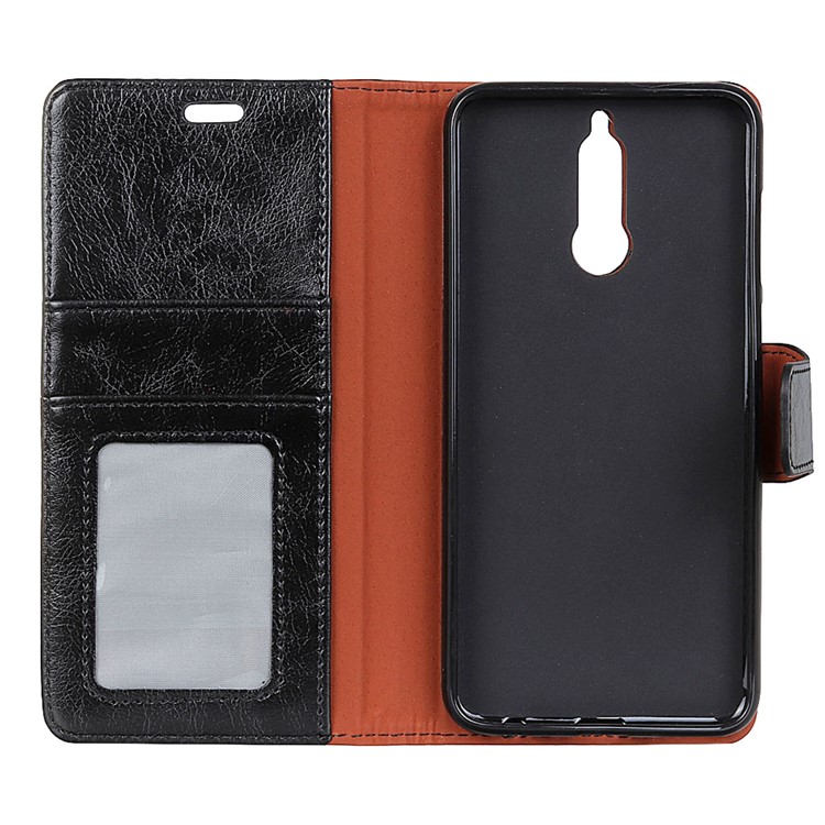Nappa Pattern Split Leather Wallet Stand Case for Huawei Mate 10 Lite / nova 2i / Maimang 6 - Black-5