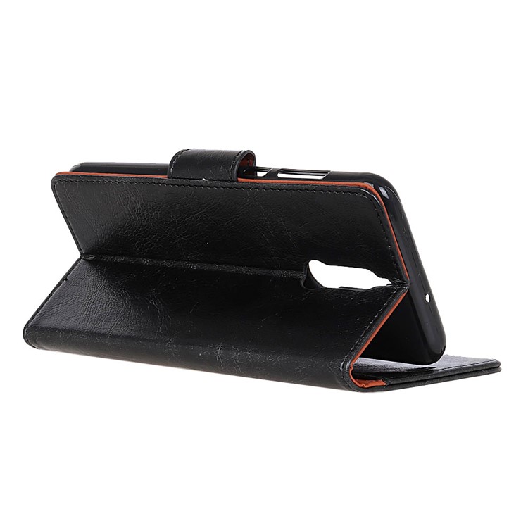 Nappa Pattern Split Leather Wallet Stand Case for Huawei Mate 10 Lite / nova 2i / Maimang 6 - Black-6