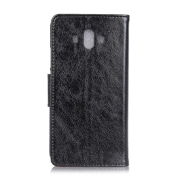 Textured Split Leather Stand Phone Casing for Huawei Mate 10 - Black-3