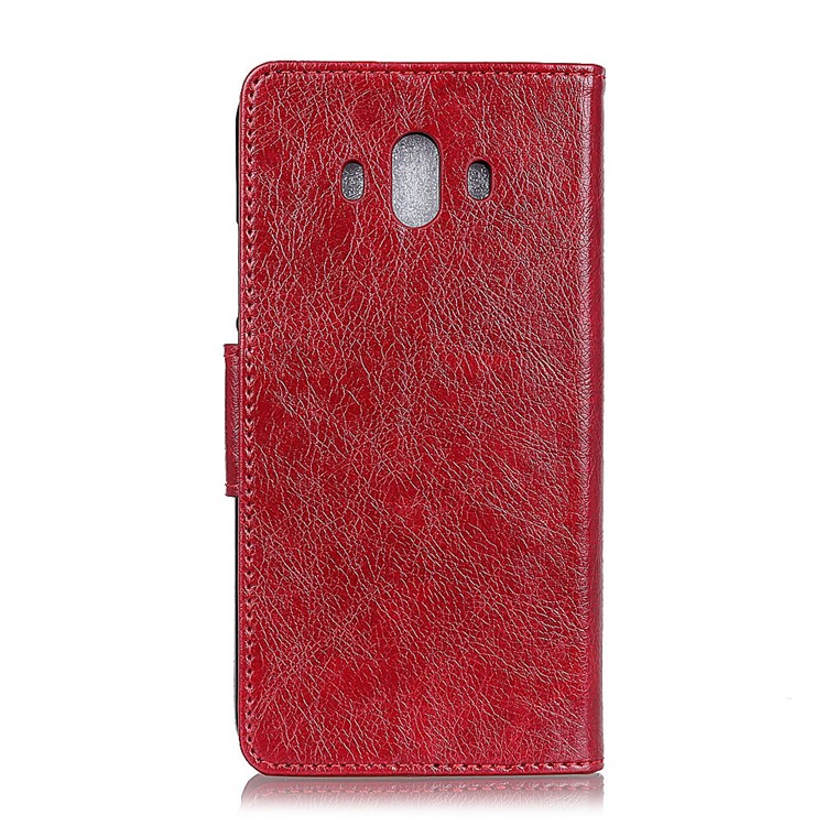 Textured Split Leather Stand Phone Cover for Huawei Mate 10 - Red-3