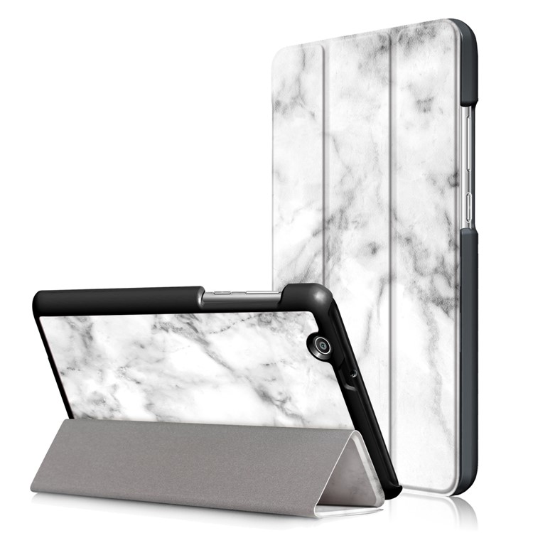 Pattern Printing Tri-fold Stand Leather Case for Huawei MediaPad T3 7.0 3G - Marble Pattern-1