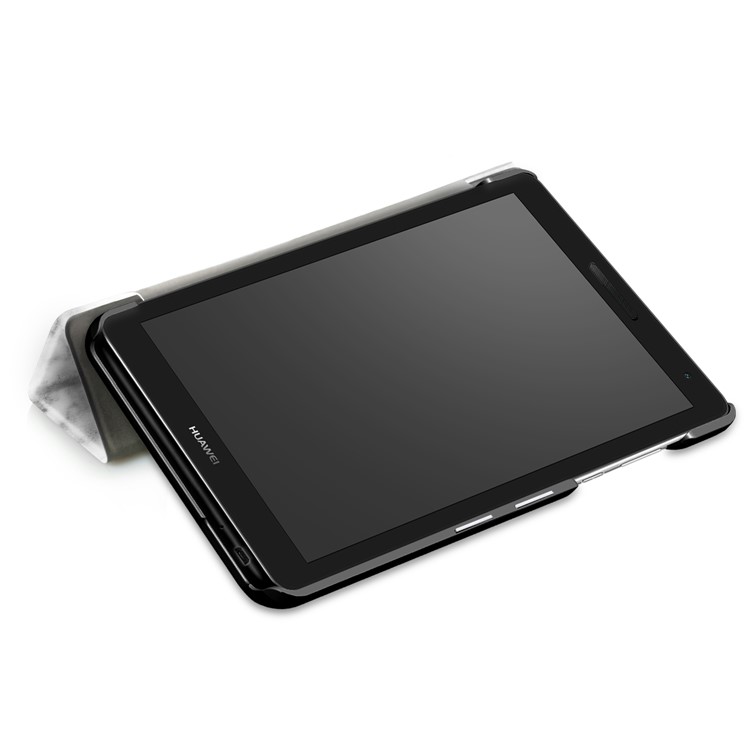 Pattern Printing Tri-fold Stand Leather Case for Huawei MediaPad T3 7.0 3G - Marble Pattern-7
