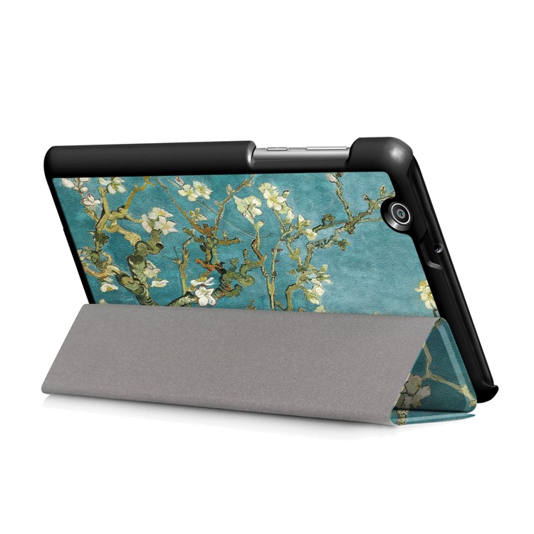 Pattern Printing Tri-fold Stand Leather Cover for Huawei MediaPad T3 7.0 3G - Peach Blossom-5
