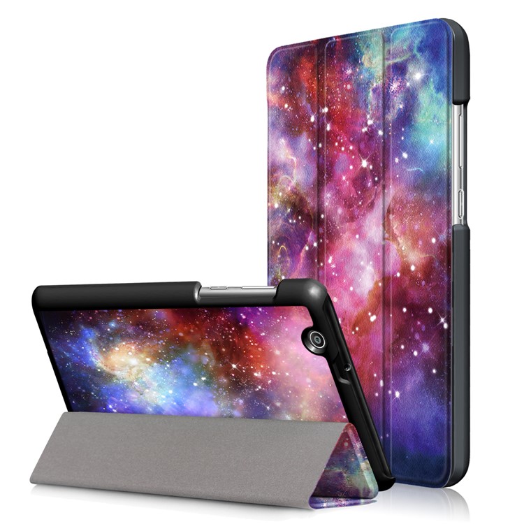 Pattern Printing Tri-fold Stand Leather Shell for Huawei MediaPad T3 7.0 3G - Universe-1