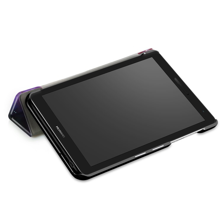 Pattern Printing Tri-fold Stand Leather Shell for Huawei MediaPad T3 7.0 3G - Universe-7