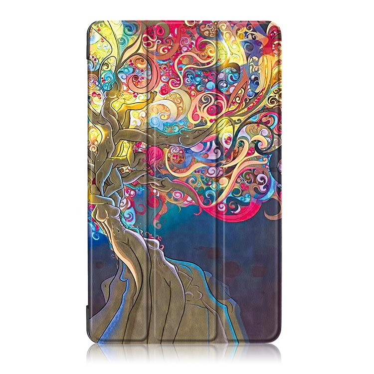 Patterned Tri-fold Stand Leather Tablet Case for Huawei MediaPad T3 7.0 3G - Beautiful Tree-2