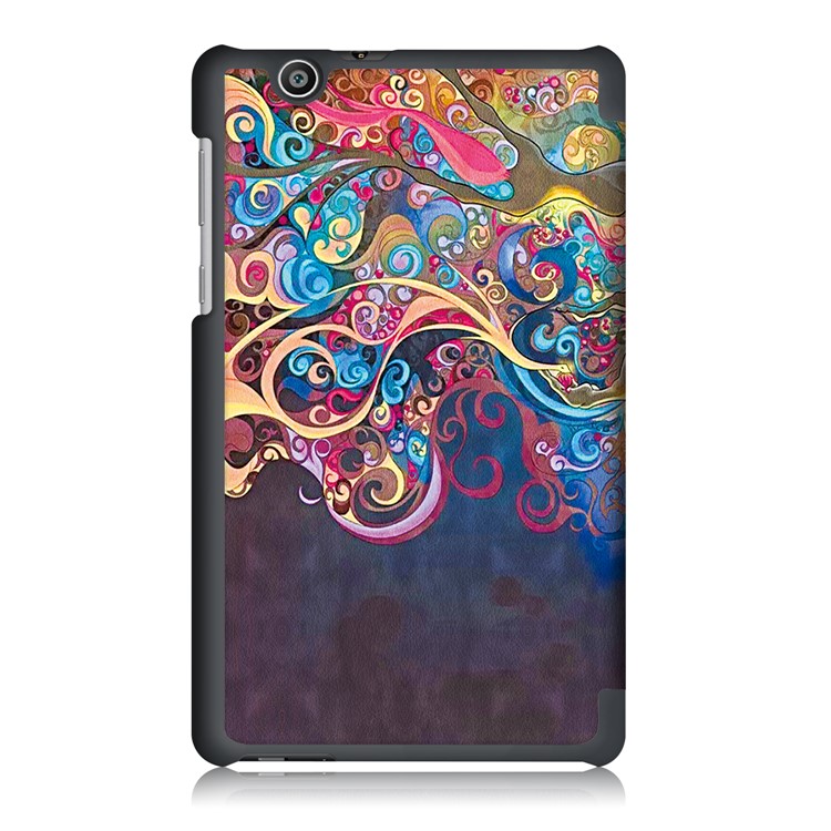 Patterned Tri-fold Stand Leather Tablet Case for Huawei MediaPad T3 7.0 3G - Beautiful Tree-3