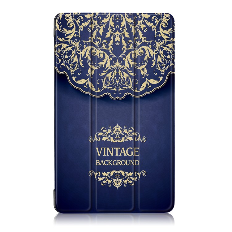 For Huawei MediaPad T3 7.0 3G Pattern Printing Tri-fold Stand Leather Case Shell - Vintage Background Pattern-2