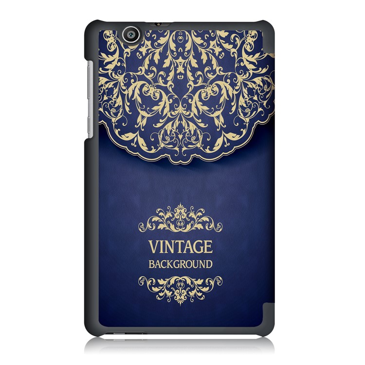 For Huawei MediaPad T3 7.0 3G Pattern Printing Tri-fold Stand Leather Case Shell - Vintage Background Pattern-3
