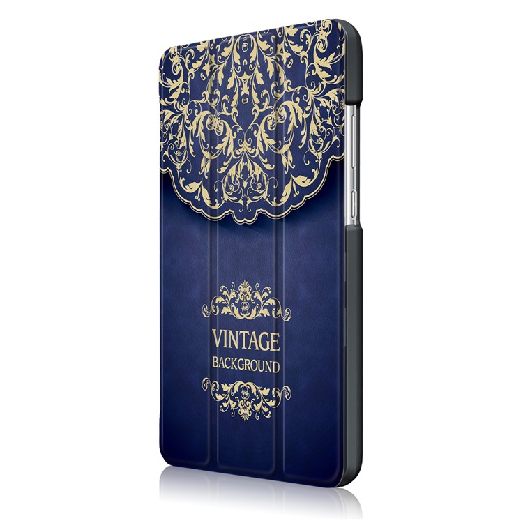 For Huawei MediaPad T3 7.0 3G Pattern Printing Tri-fold Stand Leather Case Shell - Vintage Background Pattern-4