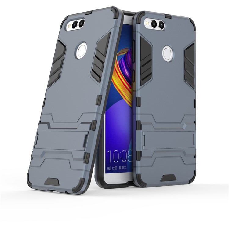 Cool Guard PC + TPU Combo Mobile Phone Case with Kickstand for Huawei Honor 7X - Dark Blue-1