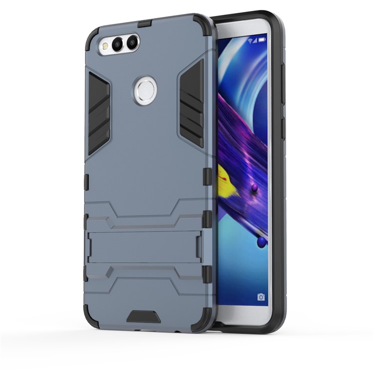 Cool Guard PC + TPU Combo Celular Case Com Kickstand For Huawei Honor 7x - Azul Escuro-2