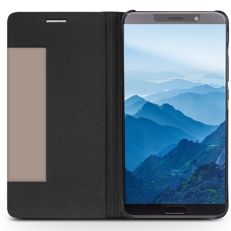 QIALINO View Window Genuine Leather Smart Case for Huawei Mate 10 - Black-3