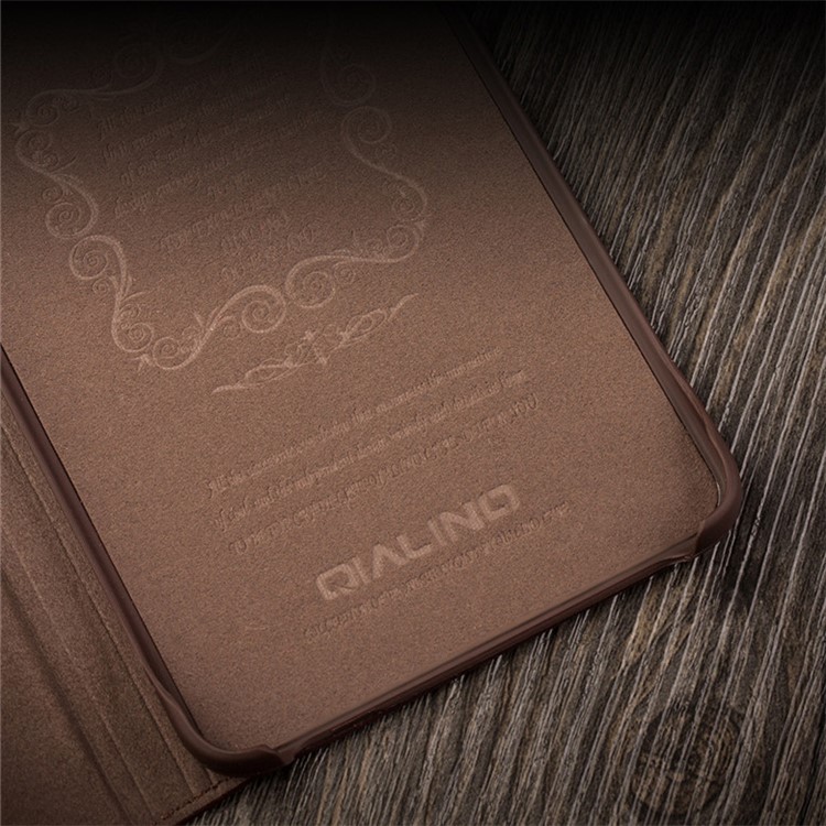 QIALINO Smart View Window Genuine Leather Phone Case for Huawei Mate 10 - Brown-11
