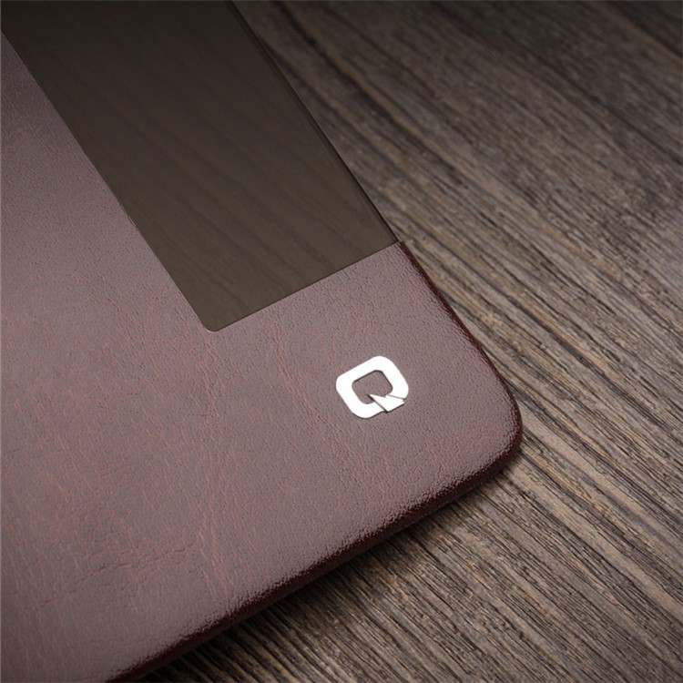QIALINO Smart View Window Genuine Leather Phone Case for Huawei Mate 10 - Brown-12