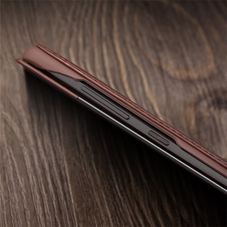 QIALINO Smart View Window Genuine Leather Phone Case for Huawei Mate 10 - Brown-8