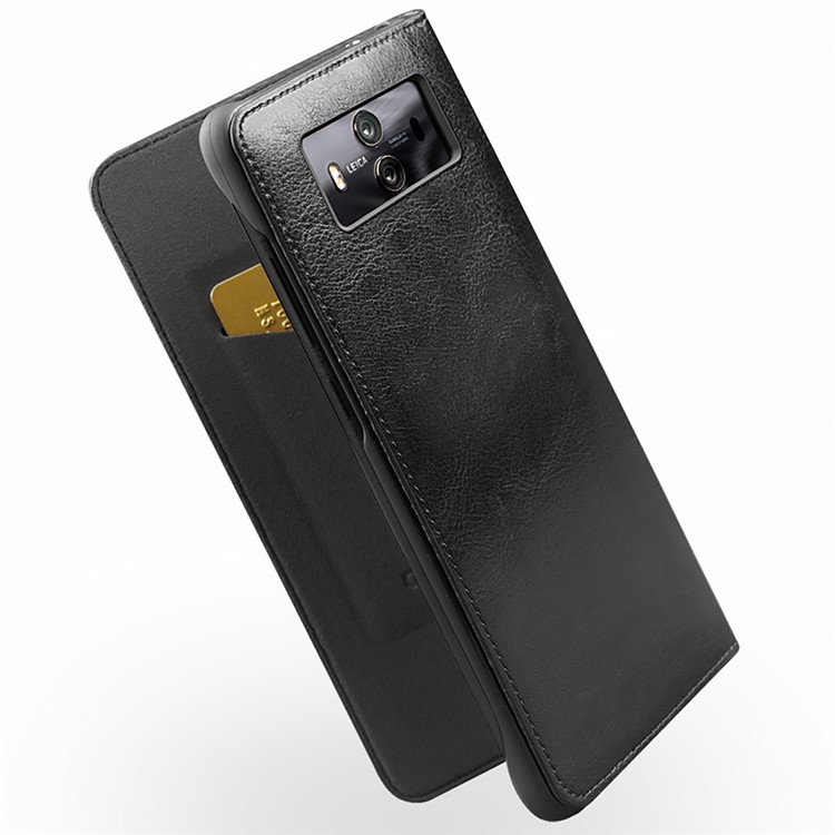QIALINO Classic Genuine Cowhide Leather Phone Smart Case for Huawei Mate 10 - Black-3