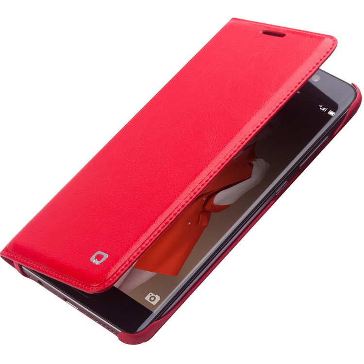 QIALINO for Huawei Mate 10 Classic Genuine Cowhide Leather Mobile Cover - Red-2