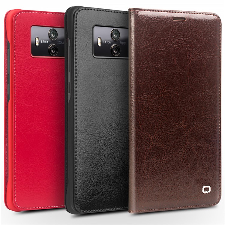 QIALINO for Huawei Mate 10 Classic Genuine Cowhide Leather Mobile Cover - Red-6