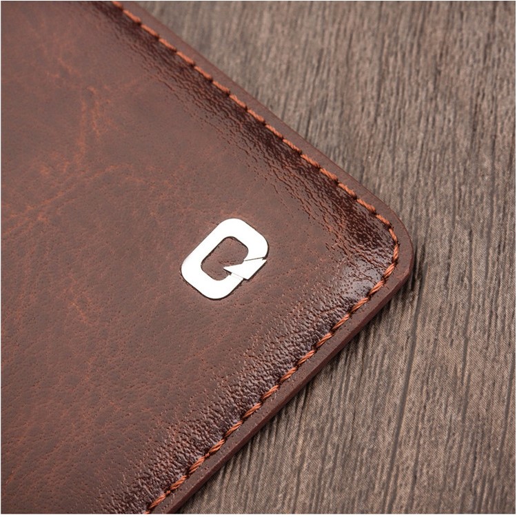 QIALINO for Huawei Mate 10 Classic Business Genuine Cowhide Leather Card Holder Case - Brown-11