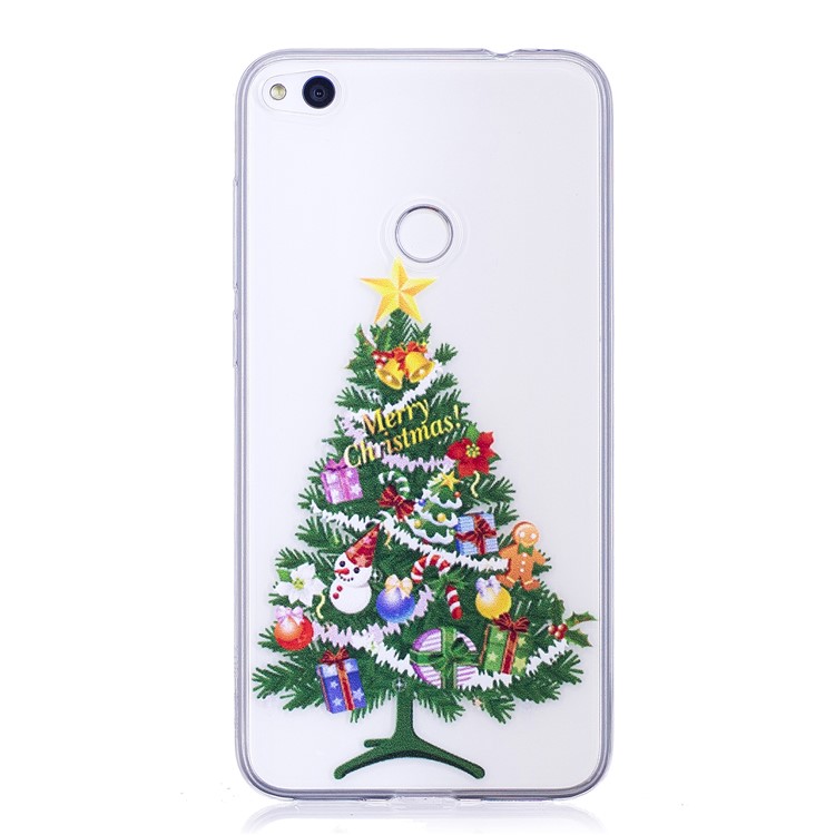 Ultra Thin Christmas Series Patterned Soft TPU Protective Cell Phone Case for Huawei P8 Lite (2017) - Tree with Presents-1