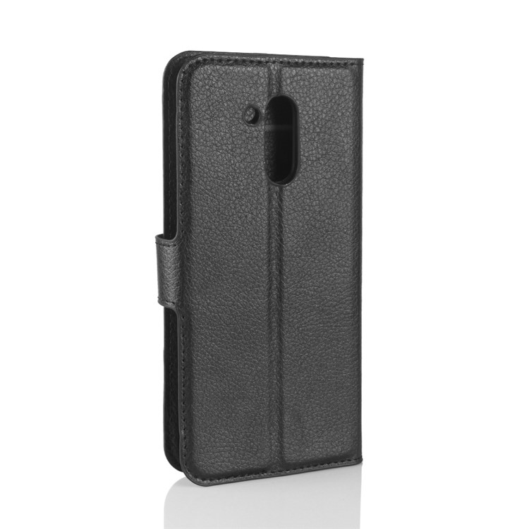 Litchi Skin PU Leather Wallet Stand Phone Case for Huawei Honor V9 Play - Black-6