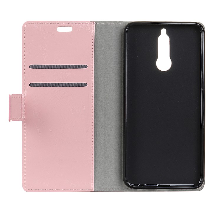 Crazy Horse Leather Wallet Cover Case for Huawei Mate 10 Lite / nova 2i / Maimang 6 / Honor 9i - Pink-4