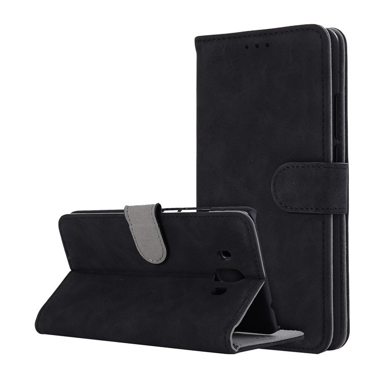 Vintage Style Leather Stand Wallet Case for Huawei Mate 10 - Black-1