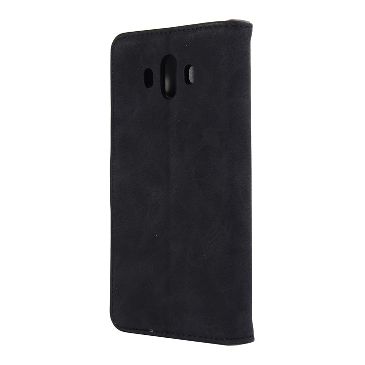 Vintage Style Leather Stand Wallet Case for Huawei Mate 10 - Black-3