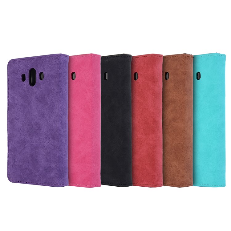 Vintage Style Leather Stand Wallet Case for Huawei Mate 10 - Black-6
